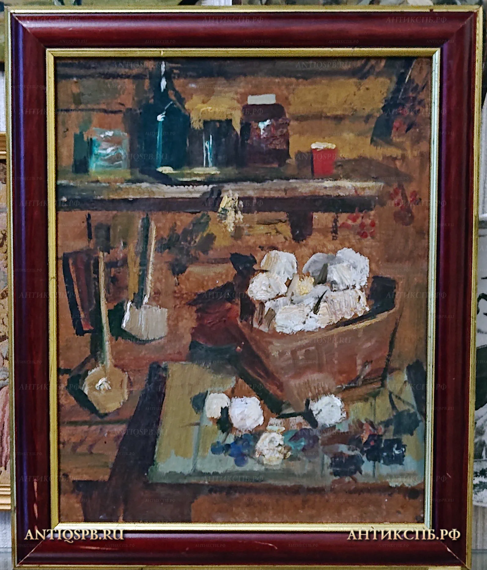 Картина "Дары лета". Автор: Заозерский Борис Константинович (1934-2002). Картон, масло. СССР. Вт. пол ХХ века. №21885